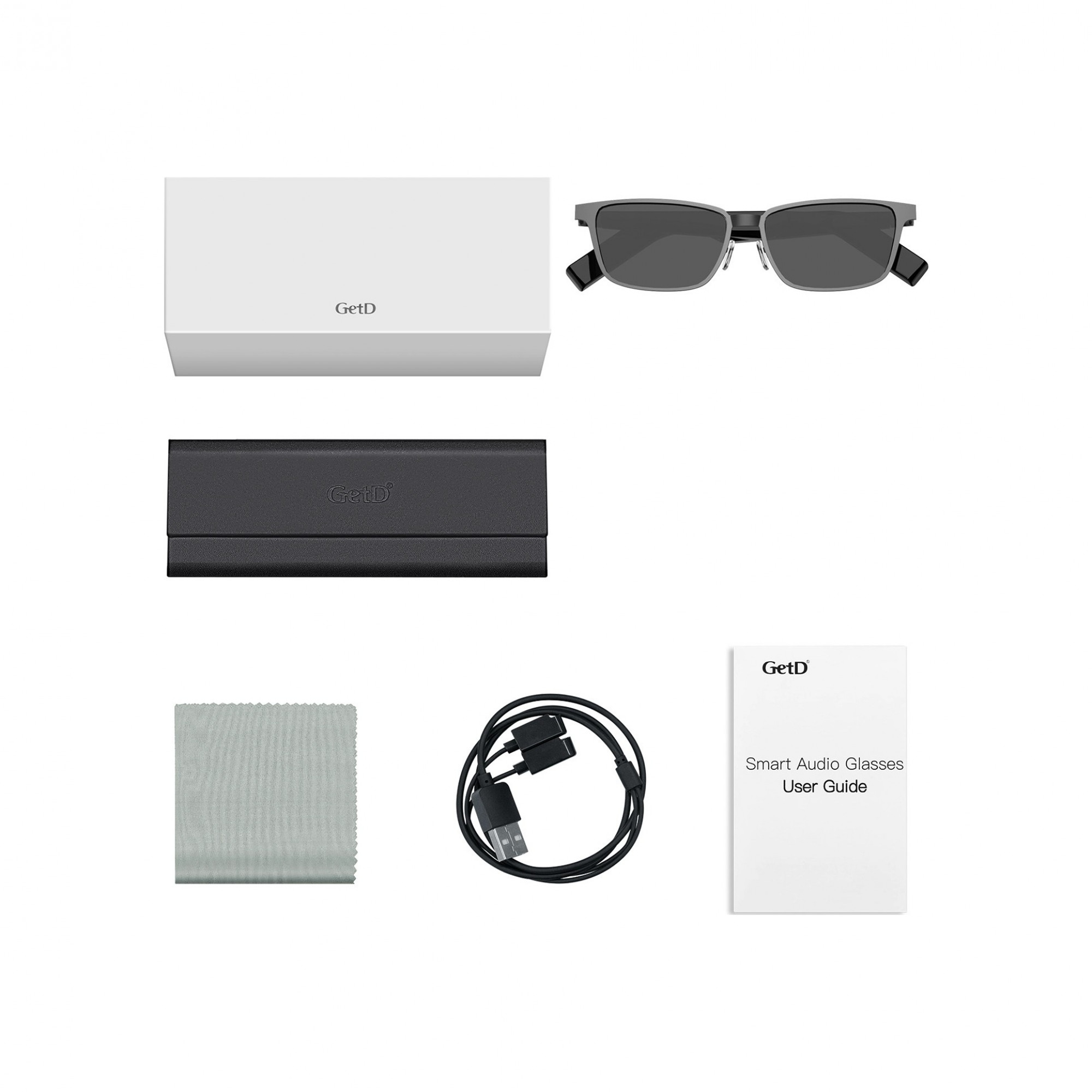 Смарт-очки Getd Rectangle Black ChatGPT, AI Real-time Translation